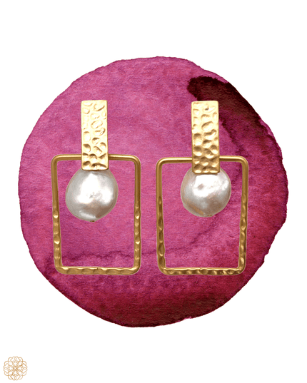 Pearl in a square earrings - Sundara Joon