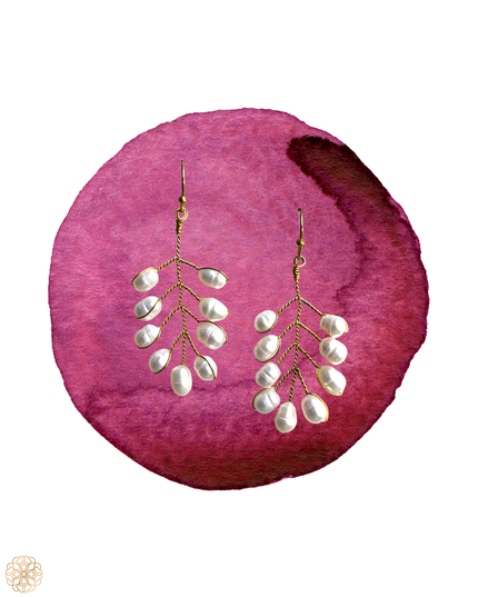 Freshwater Pearl Leaf Shaped Earrings | Pearl Earrings | Sundara Joon