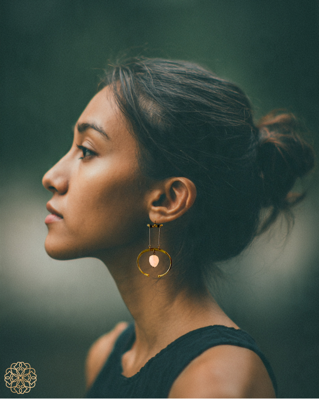 Colorful suspended gemstone statement earrings