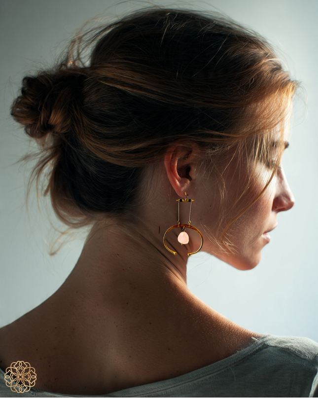 Colorful suspended gemstone statement earrings