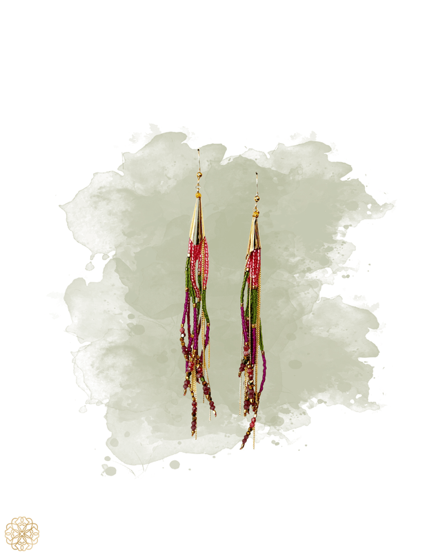 Purple and green beaded earrings - Sundara Joon
