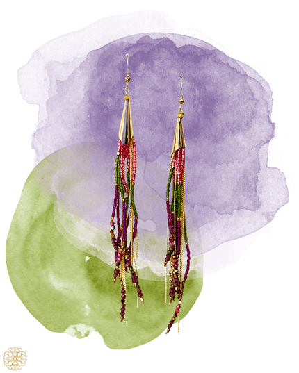 Purple and green beaded earrings - Sundara Joon