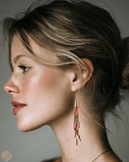 Purple and green beaded earrings - Sundara Joon