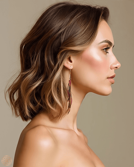 Purple and green beaded earrings - Sundara Joon