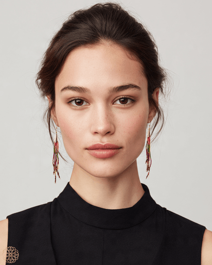 Purple and green beaded earrings - Sundara Joon