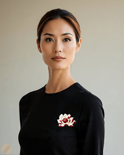 Purple and white flower batik pin - Sundara Joon