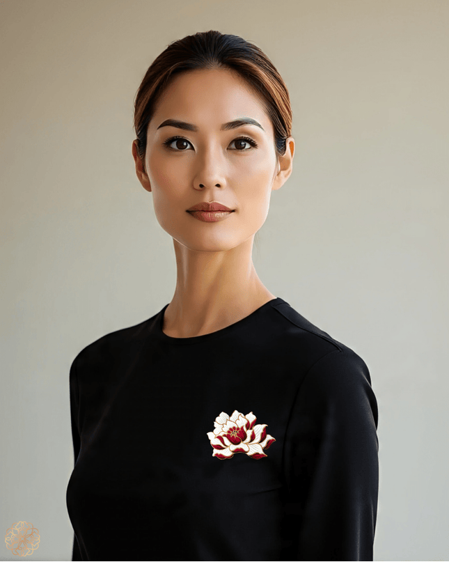 Purple and white flower batik pin - Sundara Joon