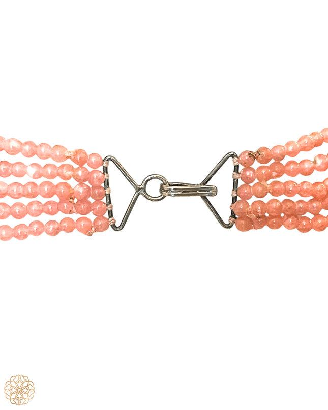 Rhodochrosite beaded choker statement necklace - Sundara Joon