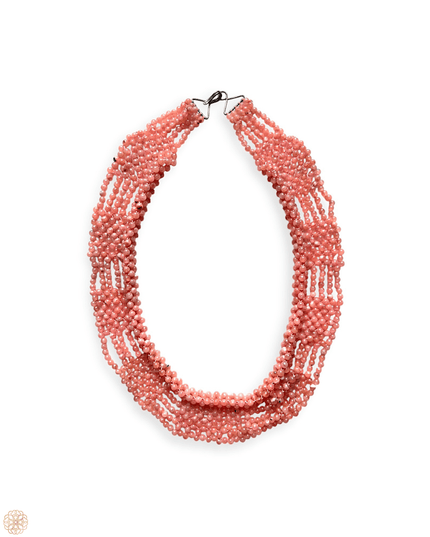 Rhodochrosite beaded collar statement necklace - Sundara Joon