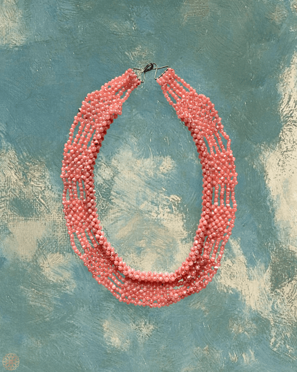 Rhodochrosite beaded collar statement necklace - Sundara Joon