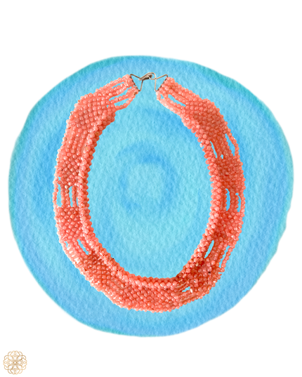 Rhodochrosite beaded choker statement necklace - Sundara Joon