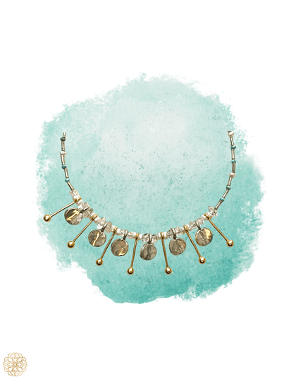 Sculptural mixed metal modern necklace - Sundara Joon
