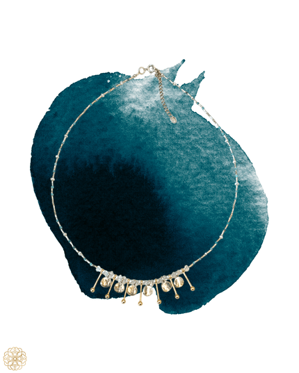 Sculptural mixed metal modern necklace - Sundara Joon