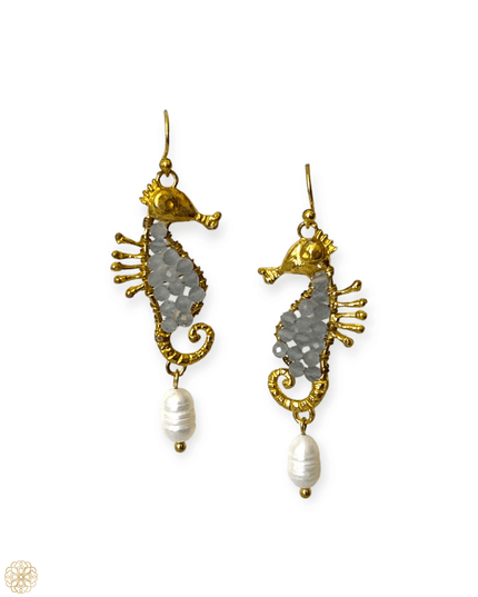 Seahorse earrings stunning reflections of the ocean - Sundara Joon