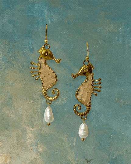 Seahorse earrings stunning reflections of the ocean - Sundara Joon