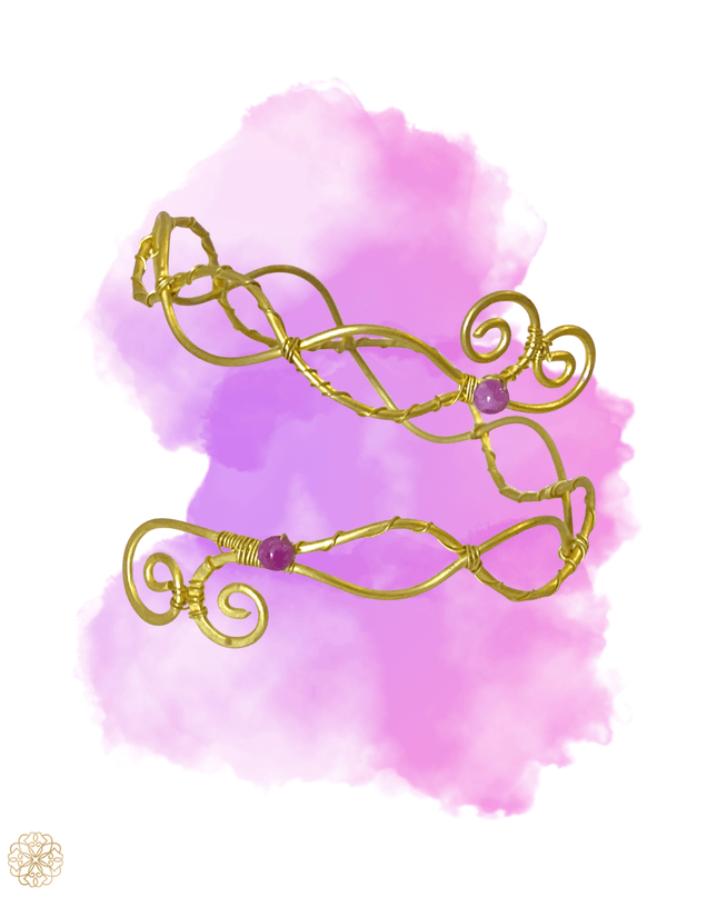 Serpentine pattern with purple gemstones upper arm band - Sundara Joon
