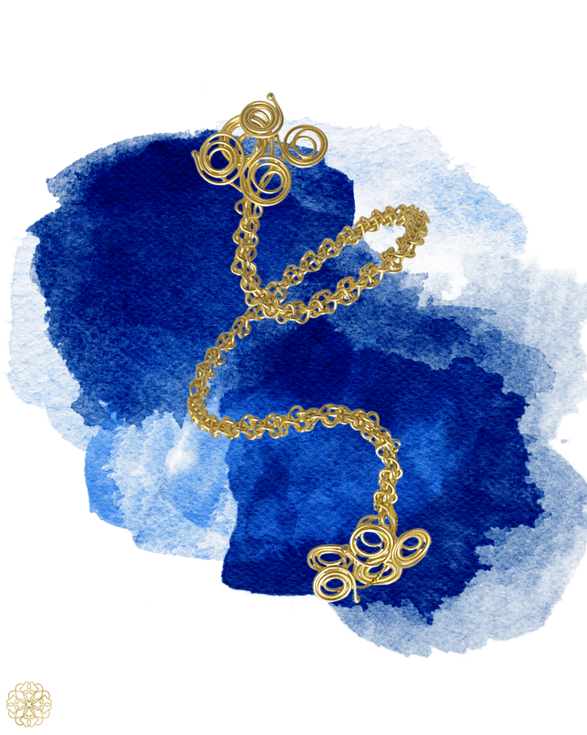 Serpentine woven brass upper arm band - Sundara Joon