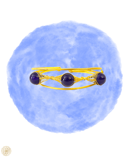 Set of three inset amethyst cuff bracelet - Sundara Joon