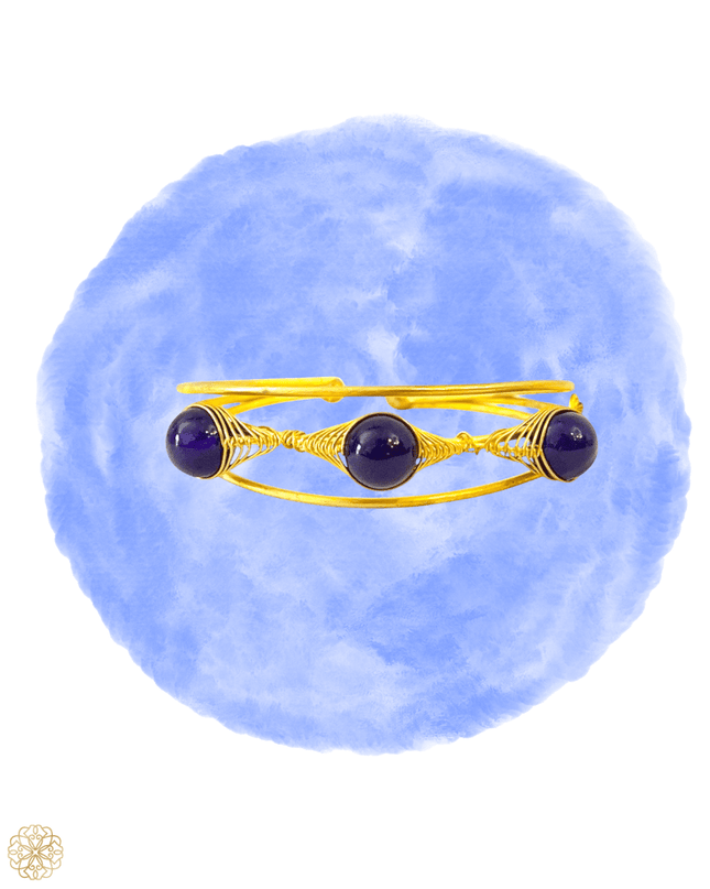 Set of three inset amethyst cuff bracelet - Sundara Joon