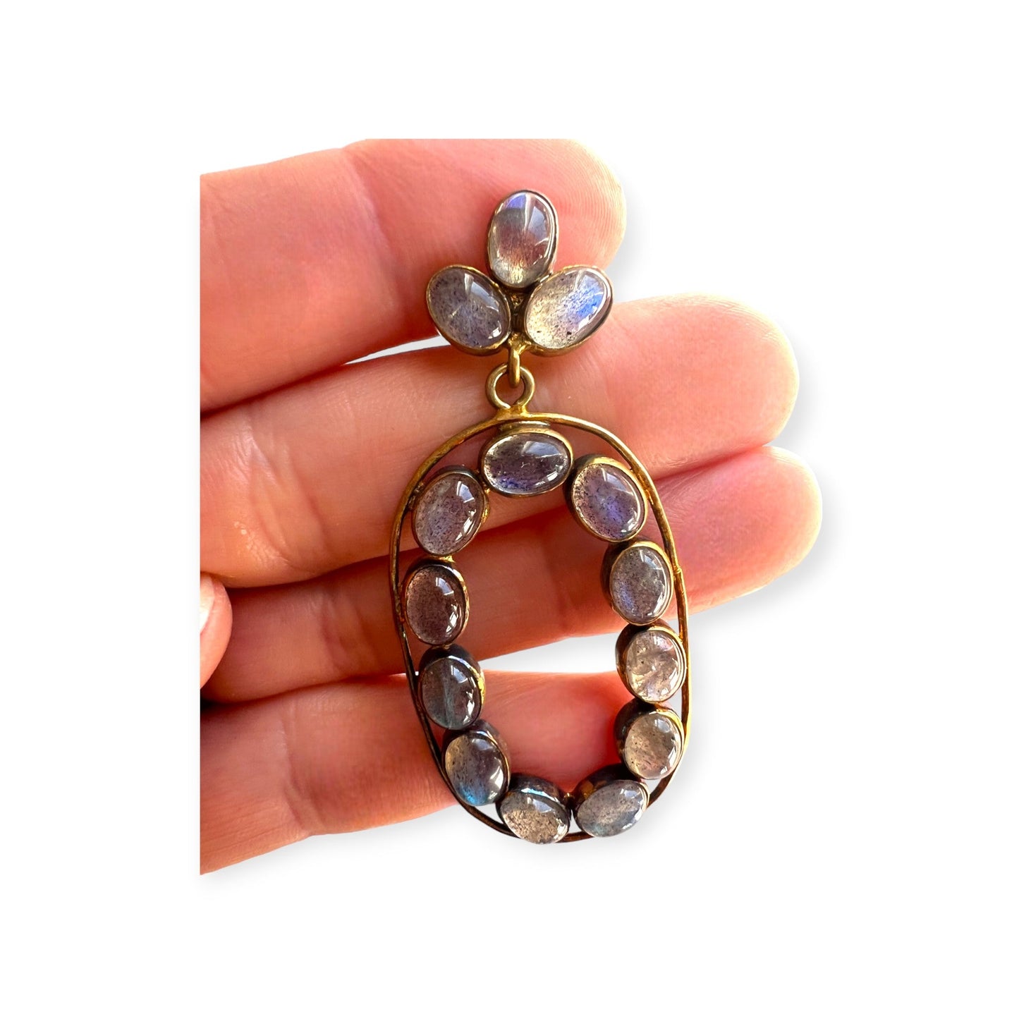 Shimmering ovals labradorite earrings - Sundara Joon