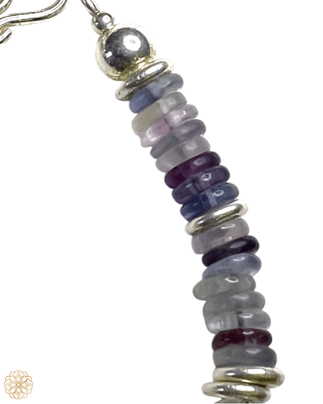 Fluorite and Amethyst Beaded Bracelet with Silver Accents - Sundara Joon