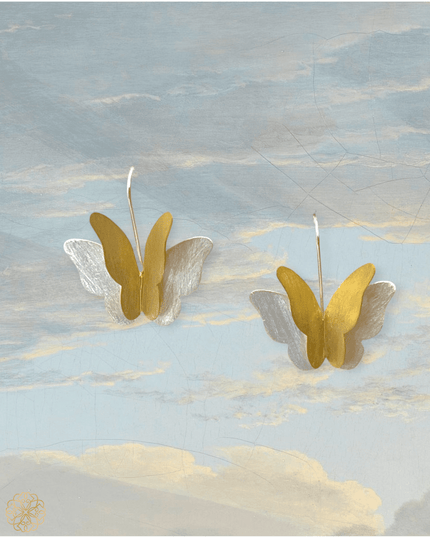 Silver and gold butterfly earrings - Sundara Joon