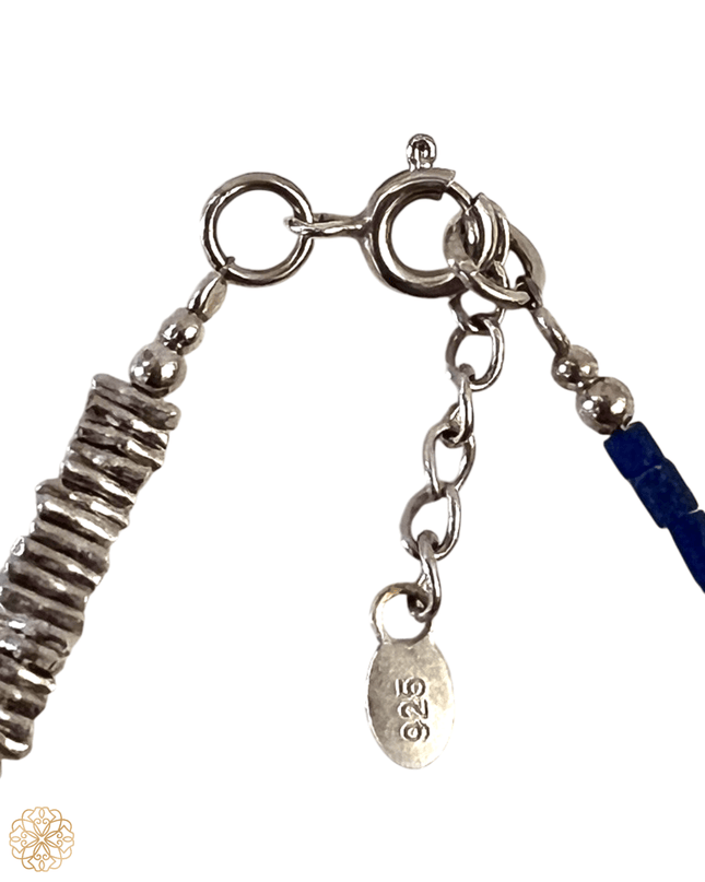 Silver and Lapis Lazuli Beaded Bracelet - Sundara Joon