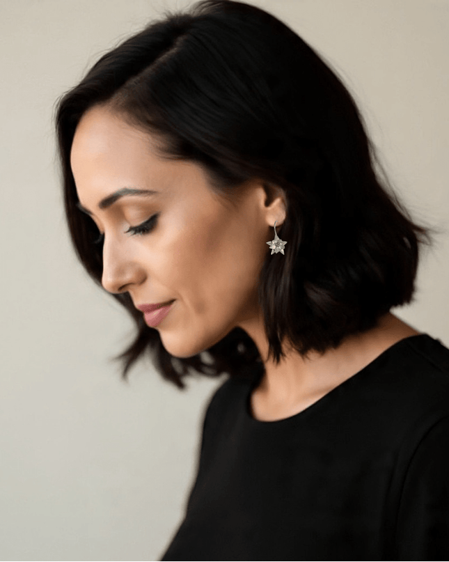Silver floral earrings - Sundara Joon