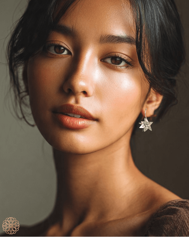 Silver floral earrings - Sundara Joon