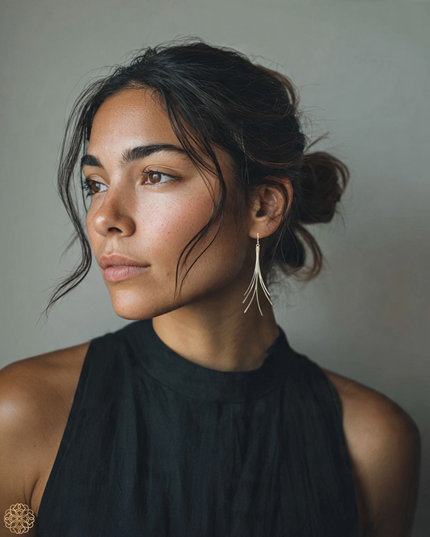 Burst Inspired Drop Earrings | Artisan Silver Earrings | Sundara Joon