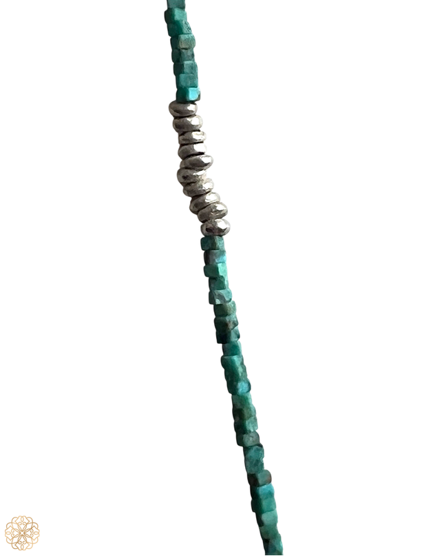 One-of-a-Kind Turquoise and Silver Beaded Necklace | Sundara Joon