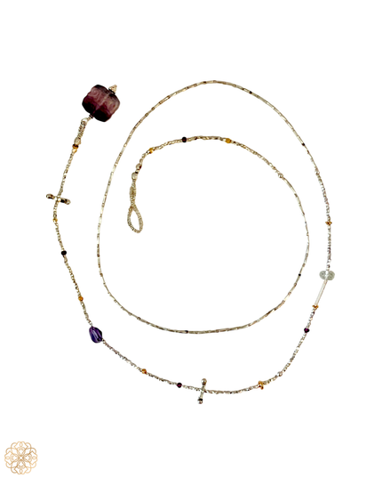 Fluorite & Silver Lariat Necklace | Unique Necklace | Sundara Joon