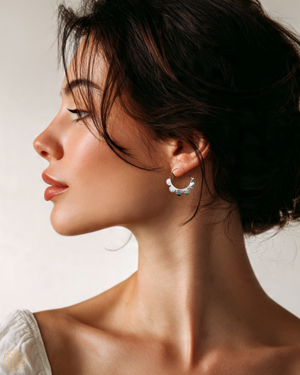 Simple tribal inspired silver hoop earrings - Sundara Joon