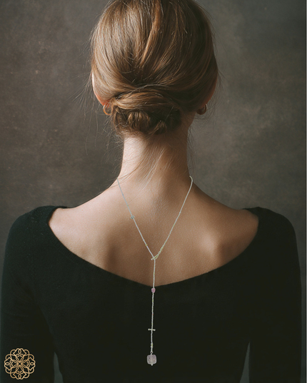 Fluorite & Silver Lariat Necklace | Unique Necklace | Sundara Joon