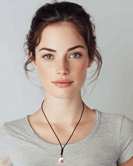 Simple double pearl necklace with a leather strap - Sundara Joon