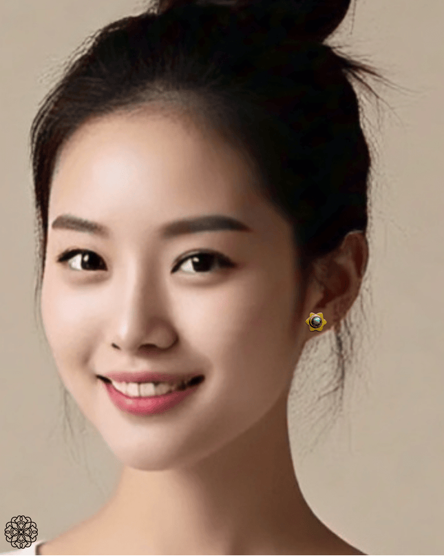 Simple star brass and gemstone stud earrings - Sundara Joon