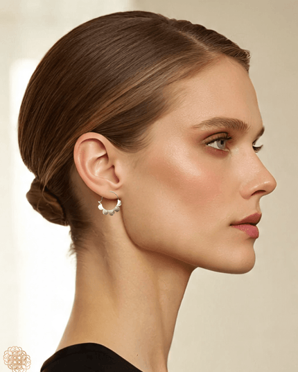 Simple tribal inspired silver hoop earrings - Sundara Joon