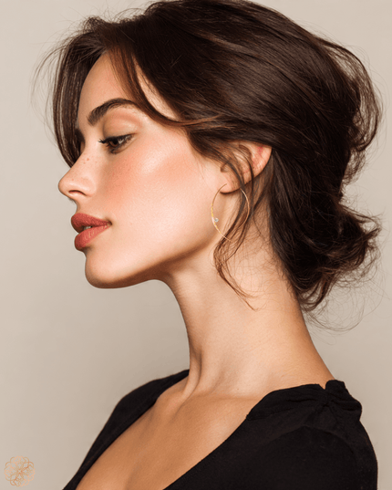 Slender hoop earrings with crystal - Sundara Joon