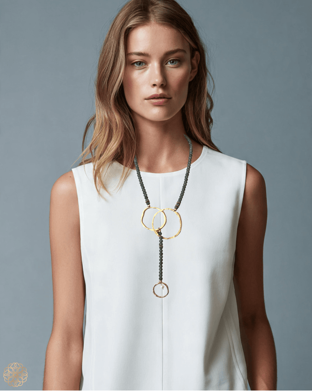 Smoky quartz lariat necklace - Sundara Joon