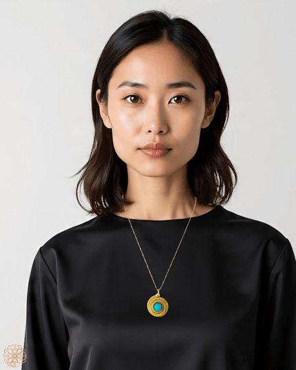 Spiral pendant with bright colored stone - Sundara Joon