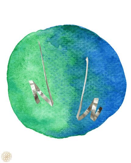 Spiral silver drop hoop earring - Sundara Joon