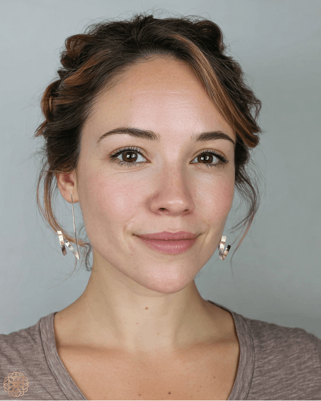 Spiral silver drop hoop earring - Sundara Joon