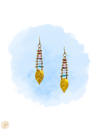 Striking colorful leaves drop earrings - Sundara Joon