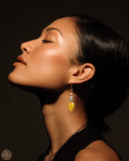 Striking colorful leaves drop earrings - Sundara Joon