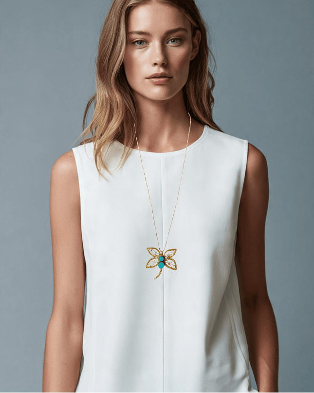 Striking dragonfly gemstone pendant necklace - Sundara Joon
