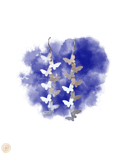 String of butterflies silver drop earring - Sundara Joon