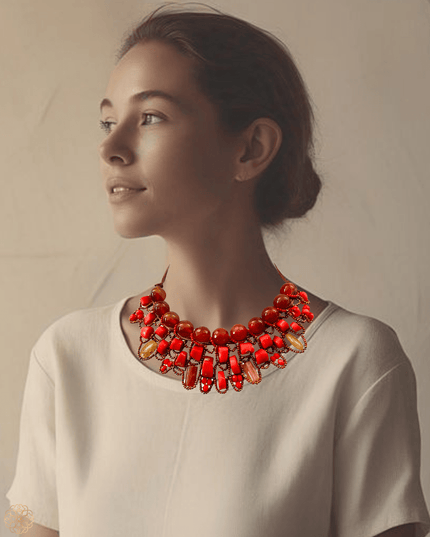 Sunset colored gemstone collar necklace - Sundara Joon