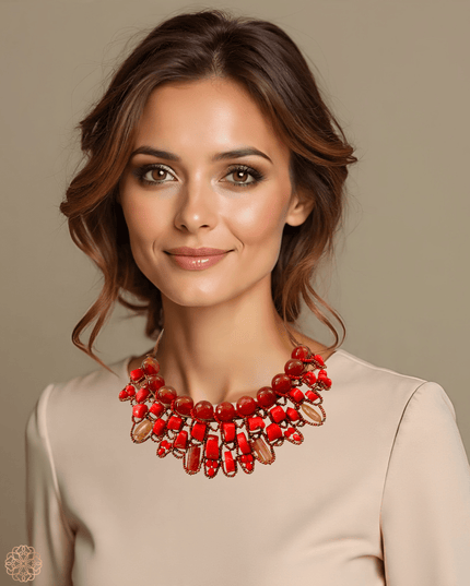 Sunset colored gemstone collar necklace - Sundara Joon