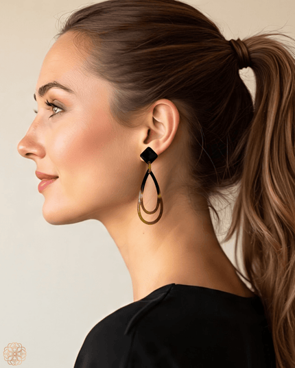 Tear in tear shape drop statement earrings - Sundara Joon