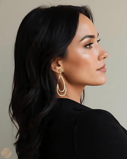 Tear in tear shape drop statement earrings - Sundara Joon